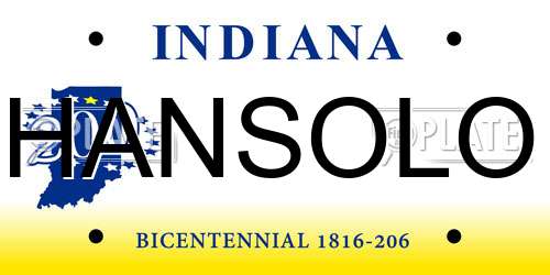 HANSOLO Indiana License Plate