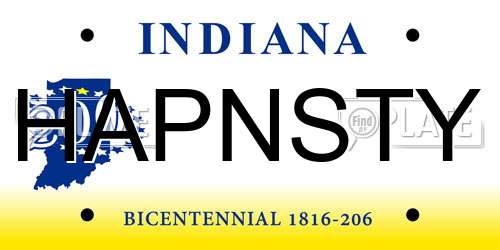 HAPNSTY Indiana License Plate