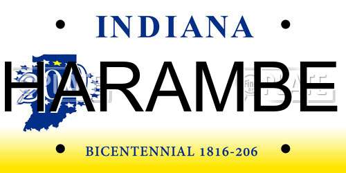 HARAMBE Indiana License Plate