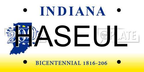 HASEUL Indiana License Plate