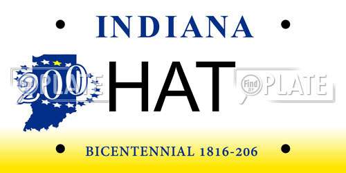 HAT Indiana License Plate