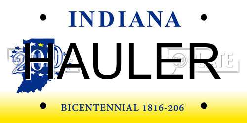 HAULER Indiana License Plate