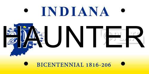 HAUNTER Indiana License Plate