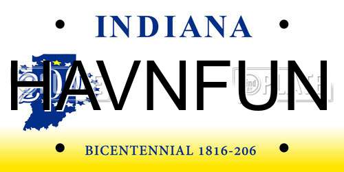 HAVNFUN Indiana License Plate