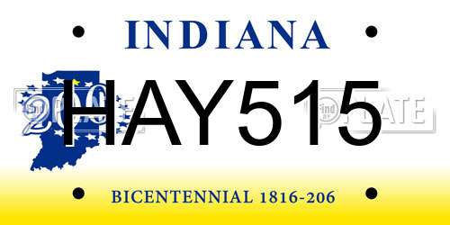 HAY515 Indiana License Plate