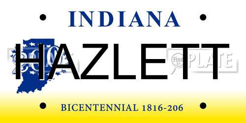 HAZLETT Indiana License Plate