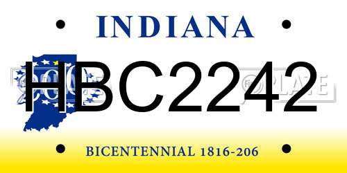 HBC2242 Indiana License Plate