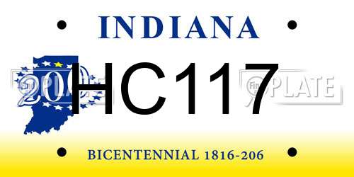 HC117 Indiana License Plate