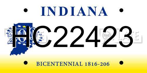 HC22423 Indiana License Plate