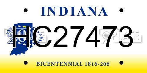 HC27473 Indiana License Plate