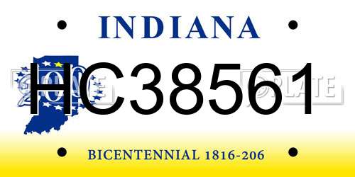 HC38561 Indiana License Plate