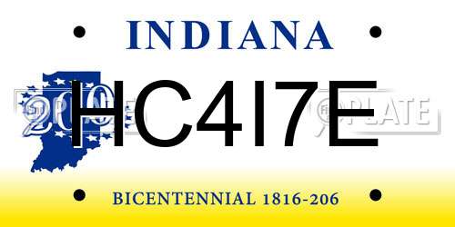 HC4I7E Indiana License Plate