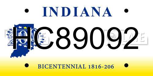 HC89092 Indiana License Plate
