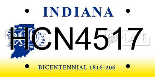 HCN4517 Indiana License Plate