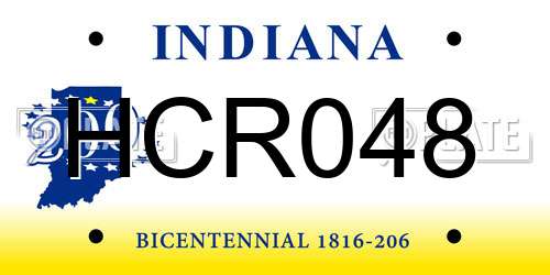 HCR048 Indiana License Plate