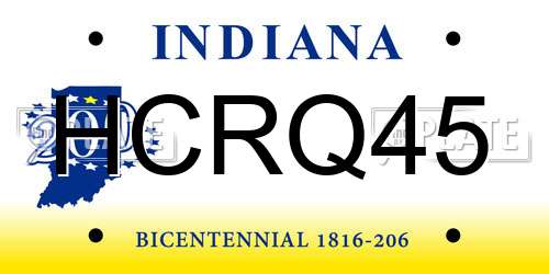 HCRQ45 Indiana License Plate