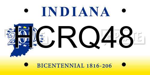 HCRQ48 Indiana License Plate
