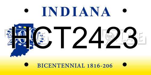 HCT2423 Indiana License Plate