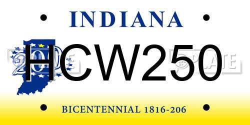 HCW250 Indiana License Plate