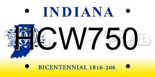 HCW750 Indiana License Plate