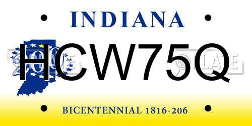HCW75Q Indiana License Plate