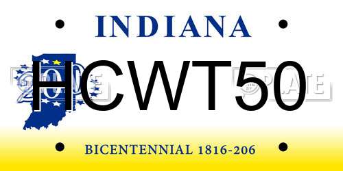 HCWT50 Indiana License Plate