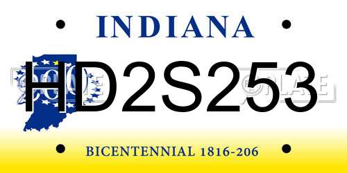 HD2S253 Indiana License Plate