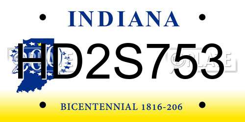 HD2S753 Indiana License Plate