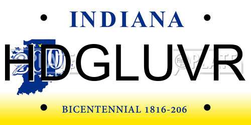 HDGLUVR Indiana License Plate