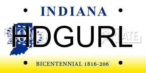 HDGURL Indiana License Plate