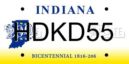 HDKD55 Indiana License Plate