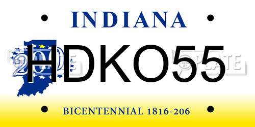 HDKO55 Indiana License Plate
