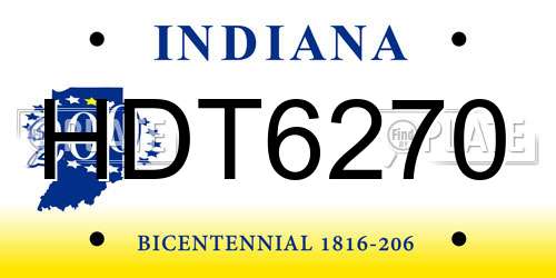 HDT6270 Indiana License Plate