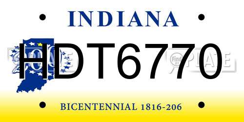 HDT6770 Indiana License Plate