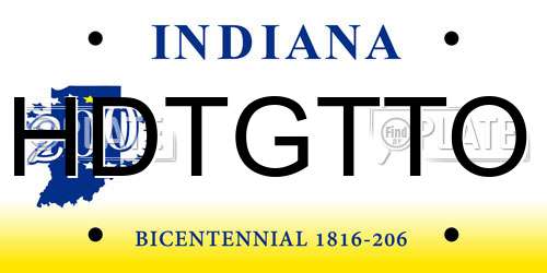 HDTGTTO Indiana License Plate