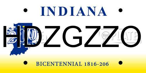 HDZGZZO Indiana License Plate