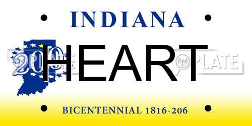 HEART Indiana License Plate
