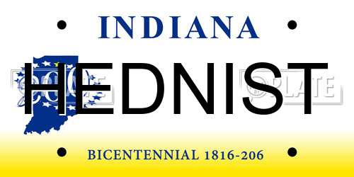 HEDNIST Indiana License Plate