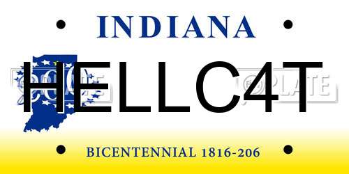 HELLC4T Indiana License Plate