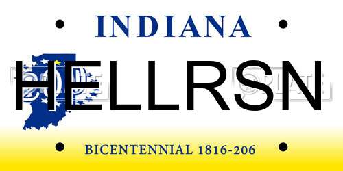 HELLRSN Indiana License Plate