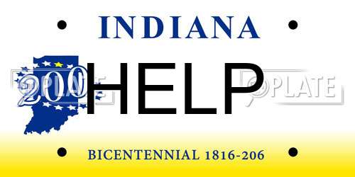 HELP Indiana License Plate