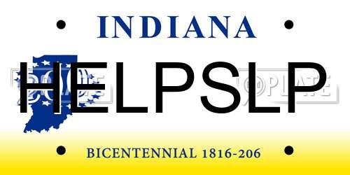 HELPSLP Indiana License Plate