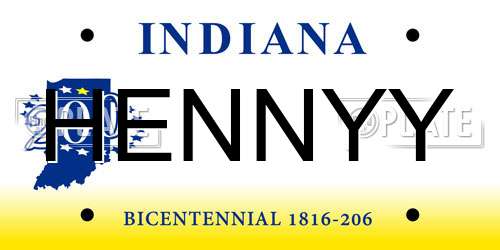 HENNYY Indiana License Plate