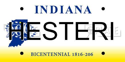 HESTERI Indiana License Plate