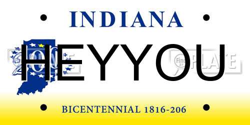 HEYYOU Indiana License Plate
