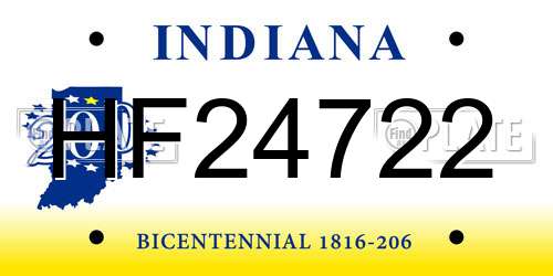 HF24722 Indiana License Plate