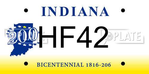 HF42 Indiana License Plate