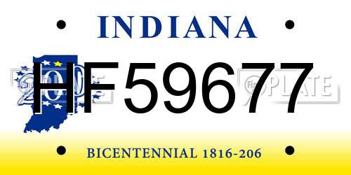 HF59677 Indiana License Plate
