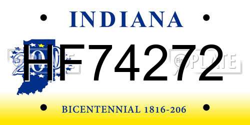 HF74272 Indiana License Plate