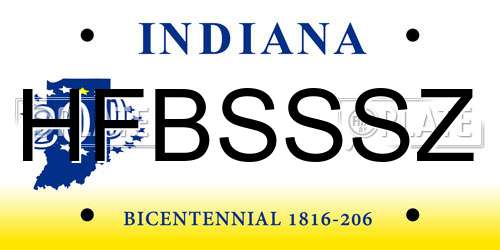 HFBSSSZ Indiana License Plate